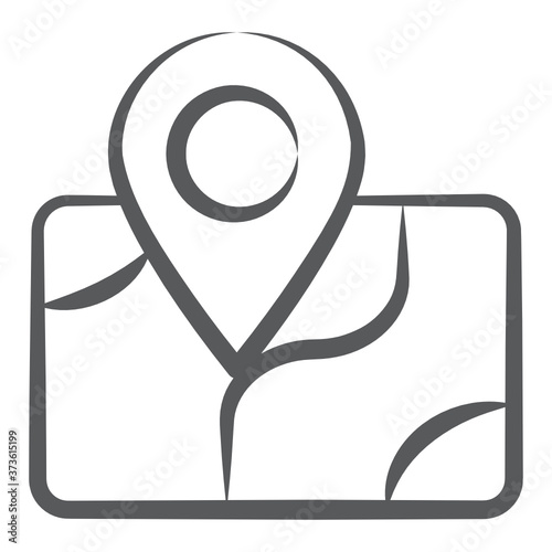 
Linear vector of navigational map, placeholder on a map 
