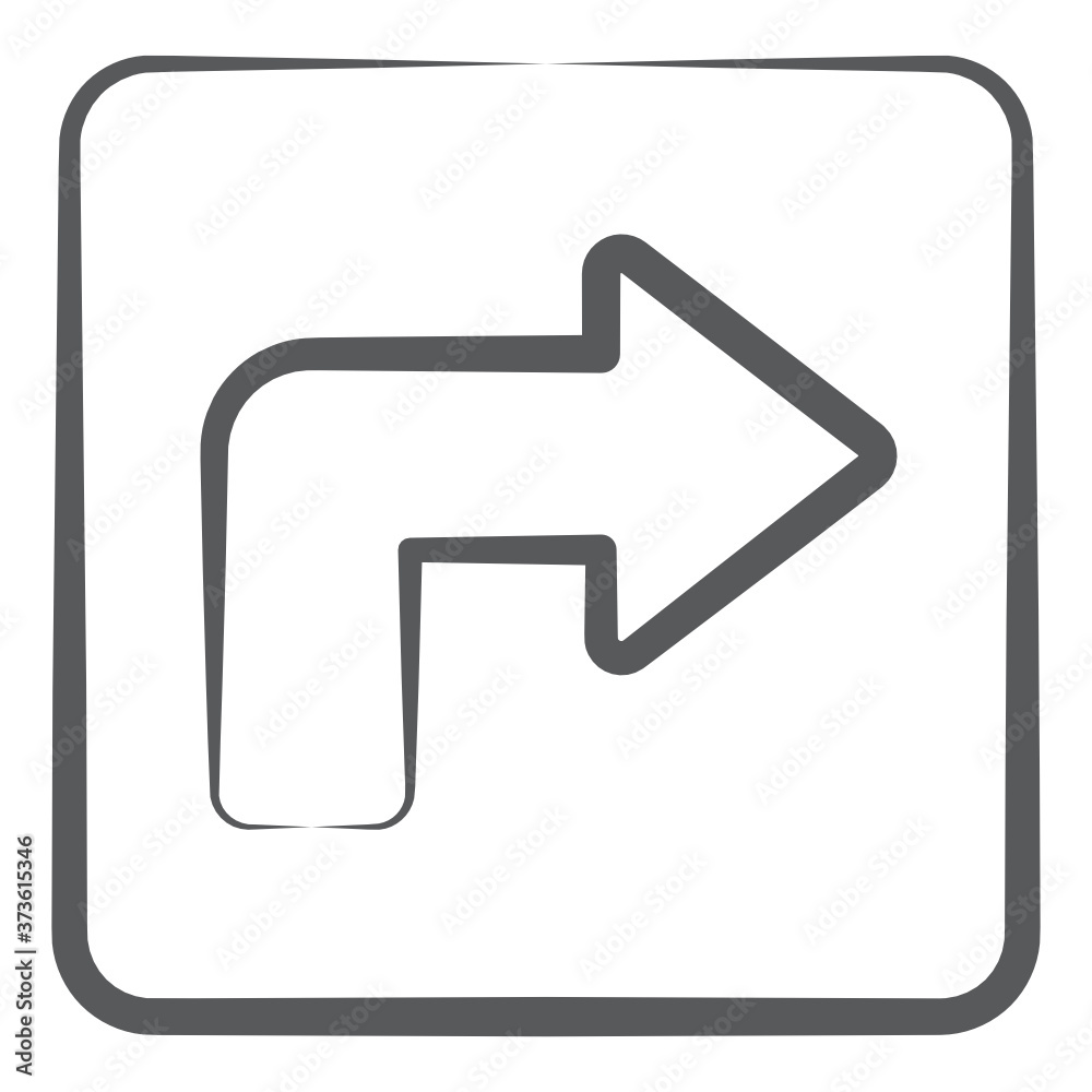 Turn right icon style, direction arrow line vector
Turn right icon style, direction arrow line vector