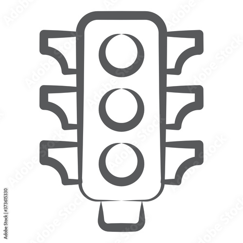 Traffic signals or traffic lights vector in linear design 