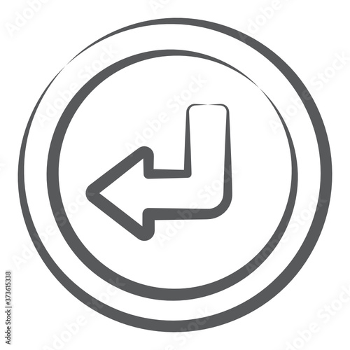 
Vector style of turn left concept, direction arrow
