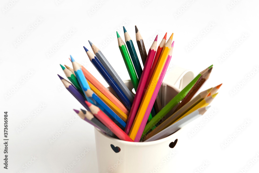 Obraz premium color pencils in pencil vase