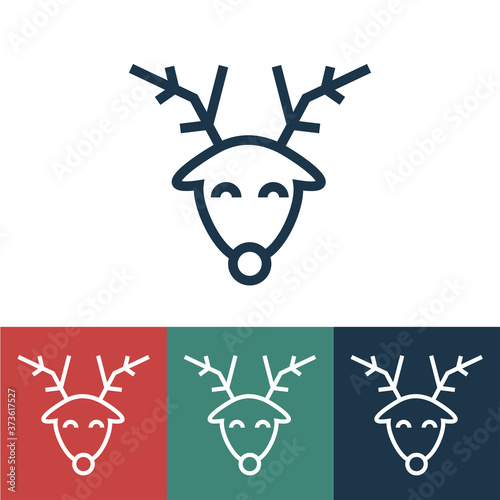 Linear vector icon with deer
