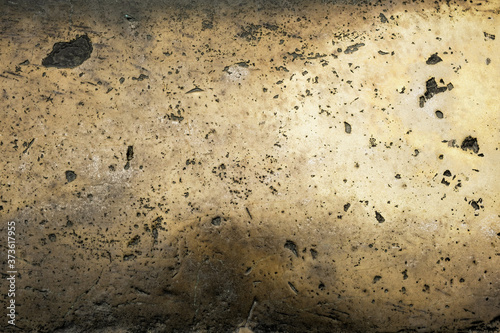 Old bronze, antique gold metal texture with scratches, vintage background.