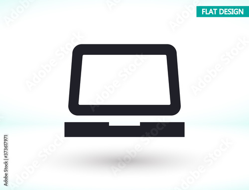 Laptop vector icon   lorem ipsum Flat design