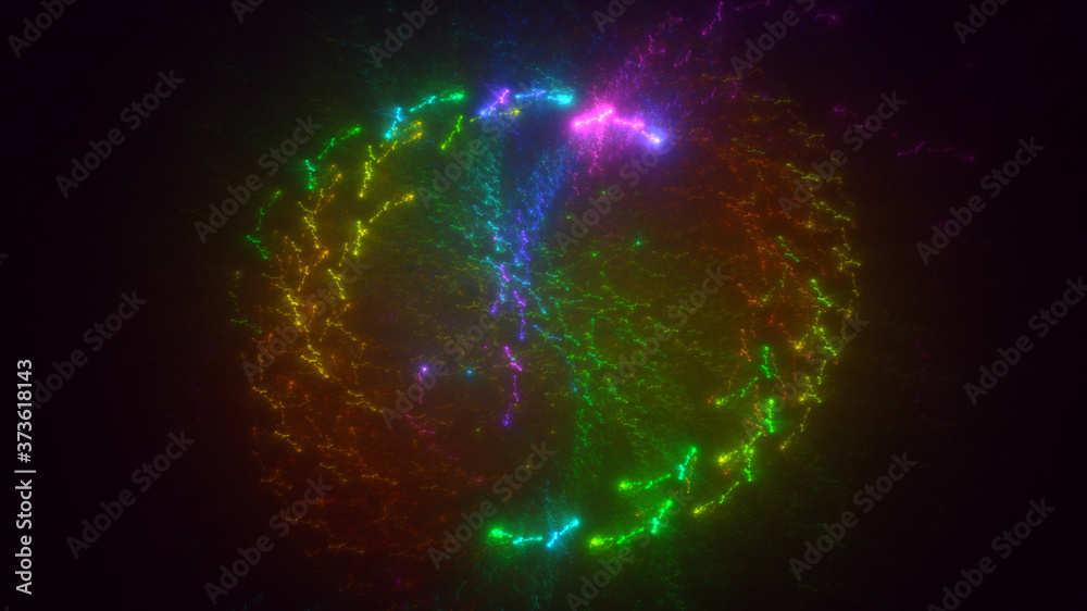 Obraz premium 3D rendering abstract multicolor fractal light background