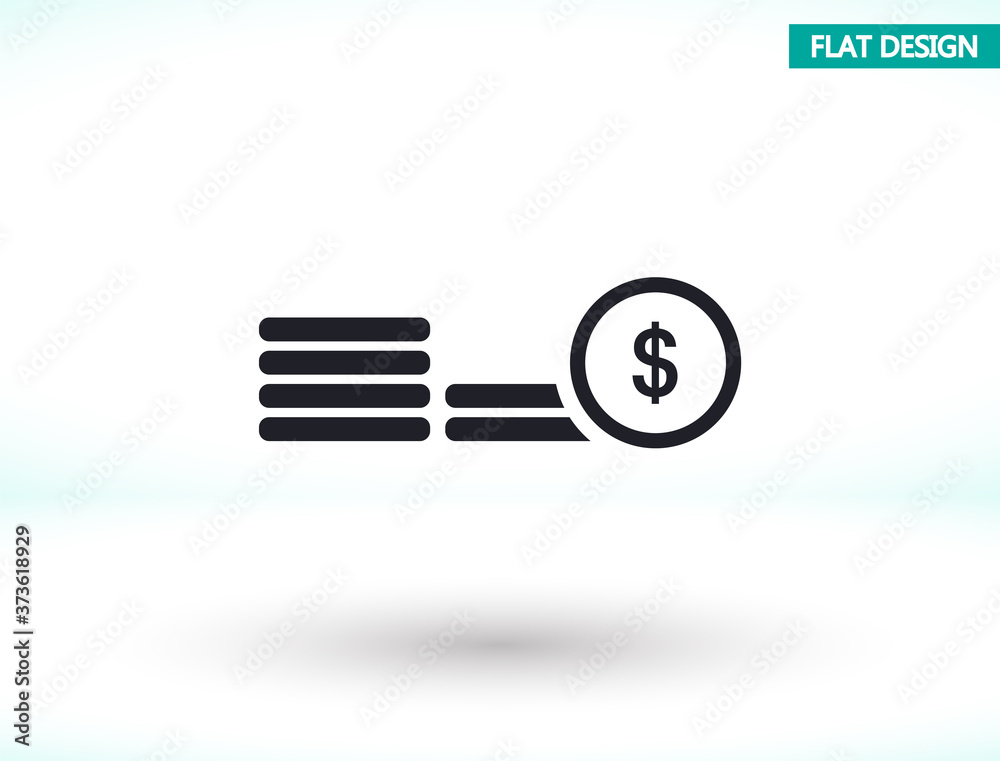 Coins vector icon , lorem ipsum Flat design Coins vector icon , lorem ipsum Flat design