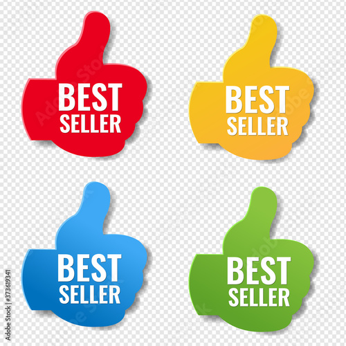 Bestseller Labels Big Set Isolated Transparent Background With Gradient Mesh, Vector Illustration