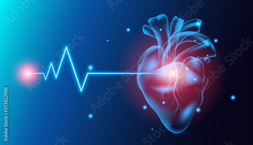 Heart care and medical technology concept. Vector illustration design.