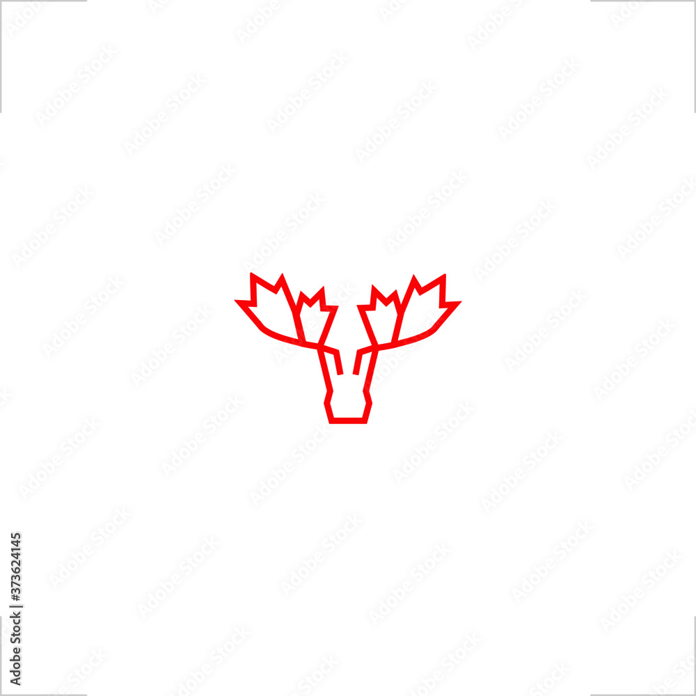 Obraz premium abstract animal caribou head logo mapple design