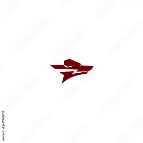 abstract animal dog hound head flash logo design
