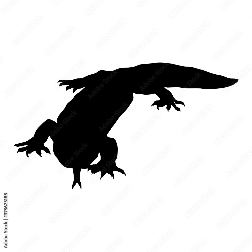 Fototapeta premium Gila Monster (Heloderma Suspectum) Silhouette Found In Map Of North America