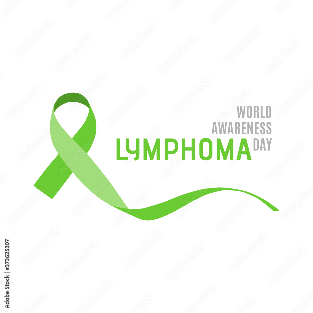Vector illustration on the theme of World Lymphoma Awareness Day on September 15. Decorated with a Ribbon, Lymphoma Awareness symbol.