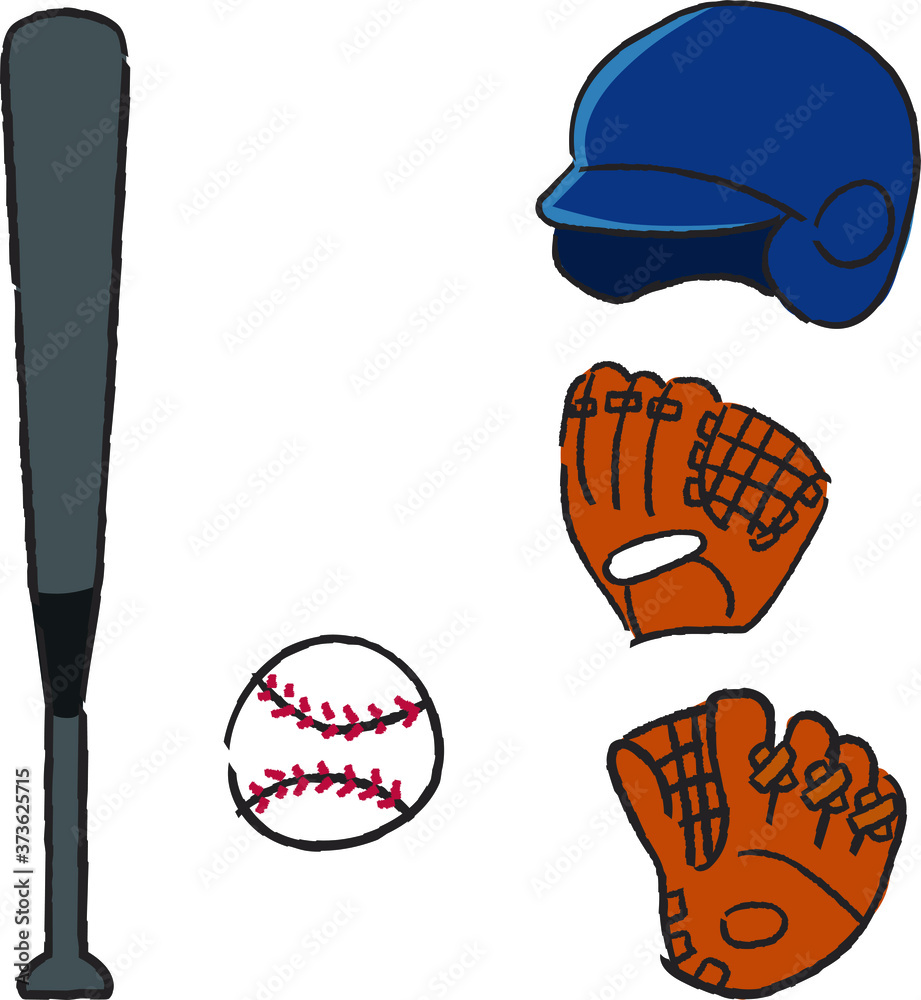 少年野球 モチーフイメージイラストセット Stock Vector Adobe Stock