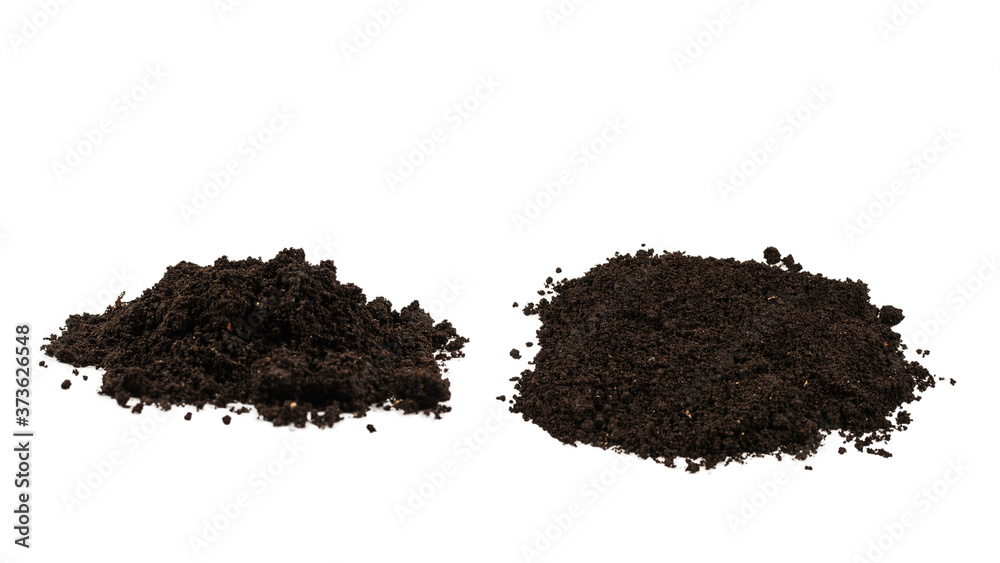 A handful of earth isolated on white background. A handful of earth isolated on white background.