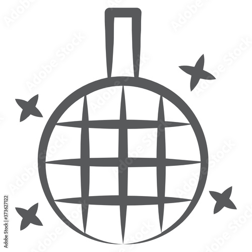 
Decorative disco ball for nightlife parties, brush stroke line icon
