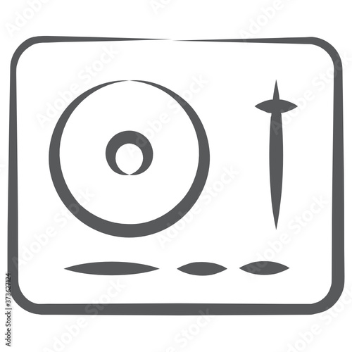 
Audio workstation to controller sound and audio, dj panel line icon
