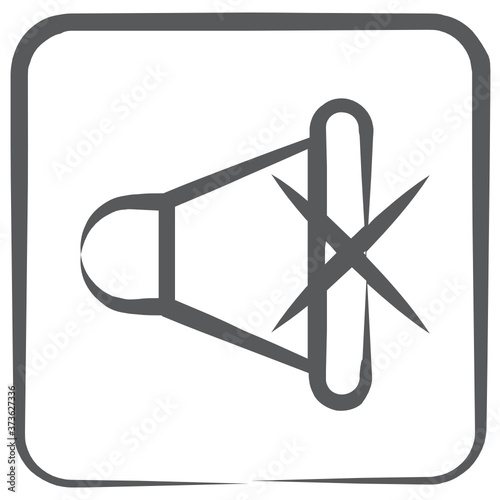 
Cross over volume denoting mute line icon
