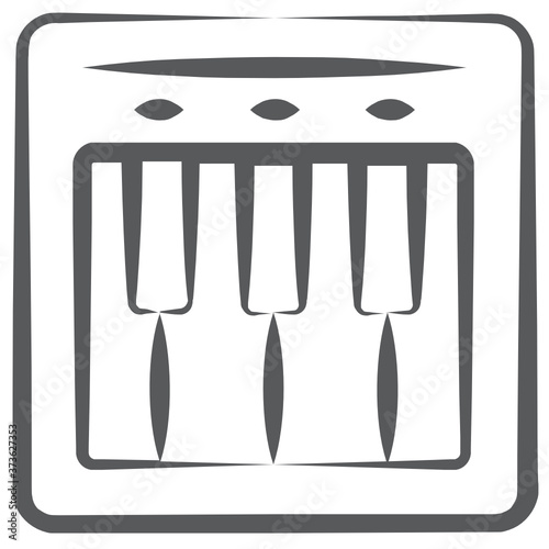 
Piano keyboard, line icon design
