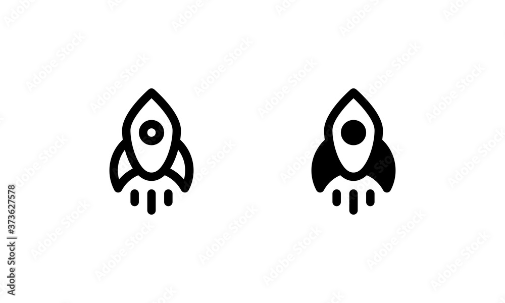 Launch icon. Outline and glyph style Launch icon. Outline and glyph style