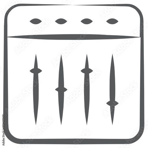 
Dj music controller device designed in a line  brush stroke
