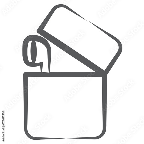 
Wireless earbud in a case, line icon
