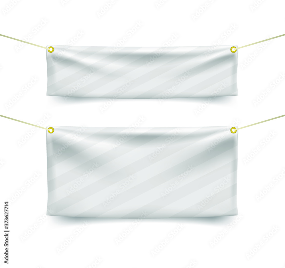 Realistic Banner with Folds on White Background . Isolated Vector Elements Realistic Banner with Folds on White Background . Isolated Vector Elements