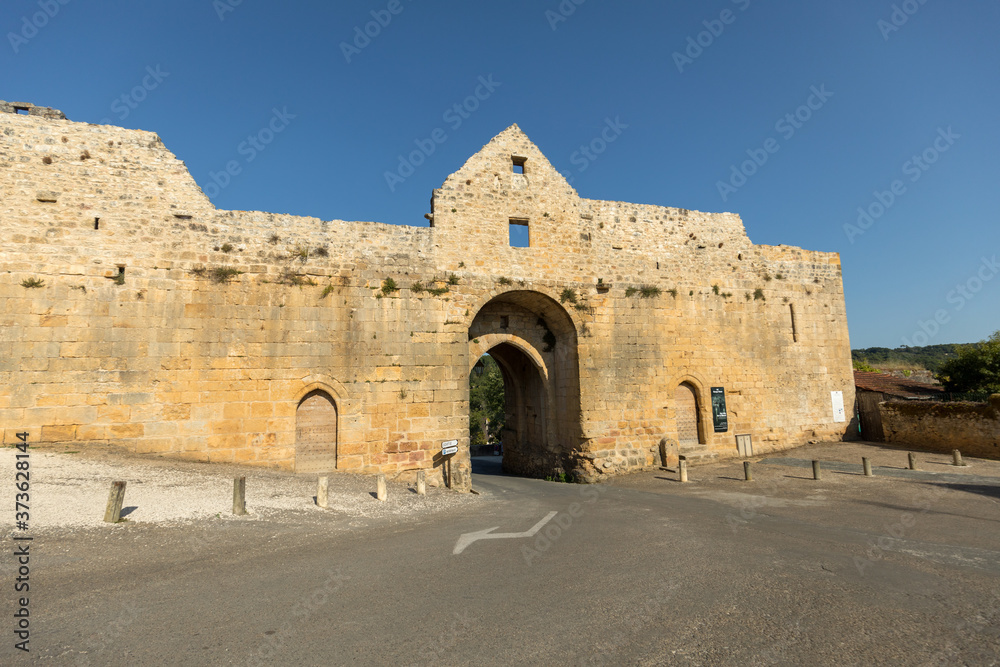 Porte des Tours, the medieval city gate, Domme, Dordogne, Aquitaine, France, Europe