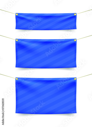 Realistic Banner with Folds on White Background . Isolated Vector Elements