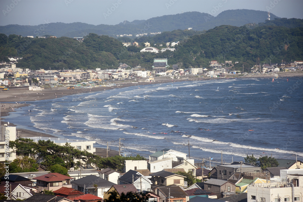 aerial view of Kamakura Beach