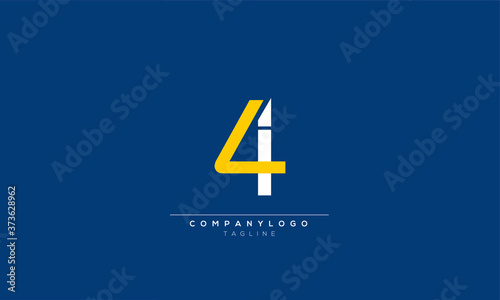 LI IL 4 Abstract initial monogram letter alphabet logo design