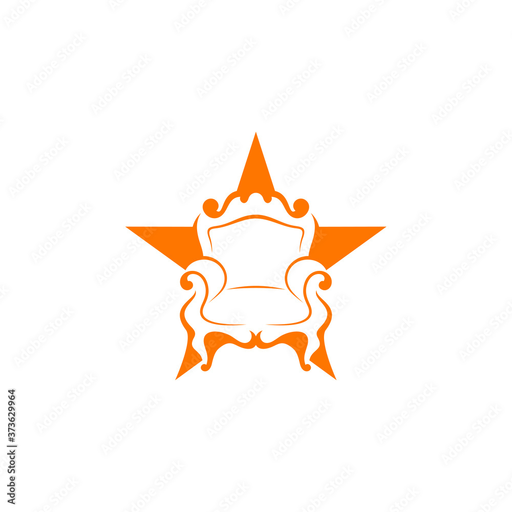 Star Furniture Logo Design Vector Template. Symbol and icon of home furnishings. Stock Vector