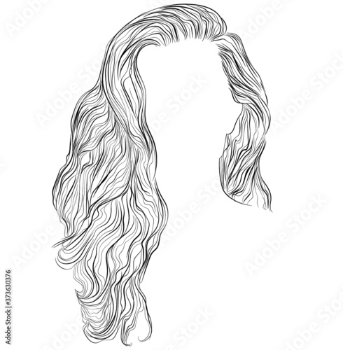 Hollywood waves, vector illustration. Hairstyle icon