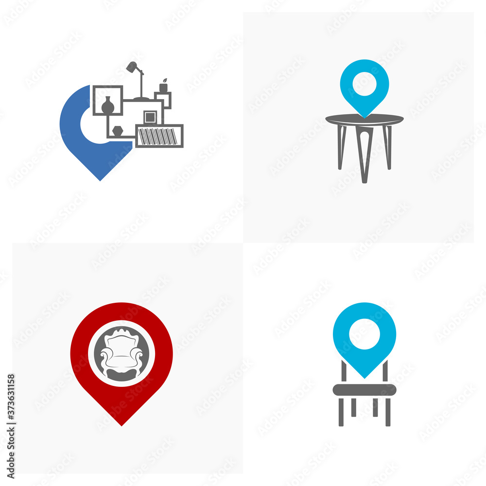 Set of Point Furniture Logo Design Vector Template. Symbol and icon of home furnishings. Set of Point Furniture Logo Design Vector Template. Symbol and icon of home furnishings.