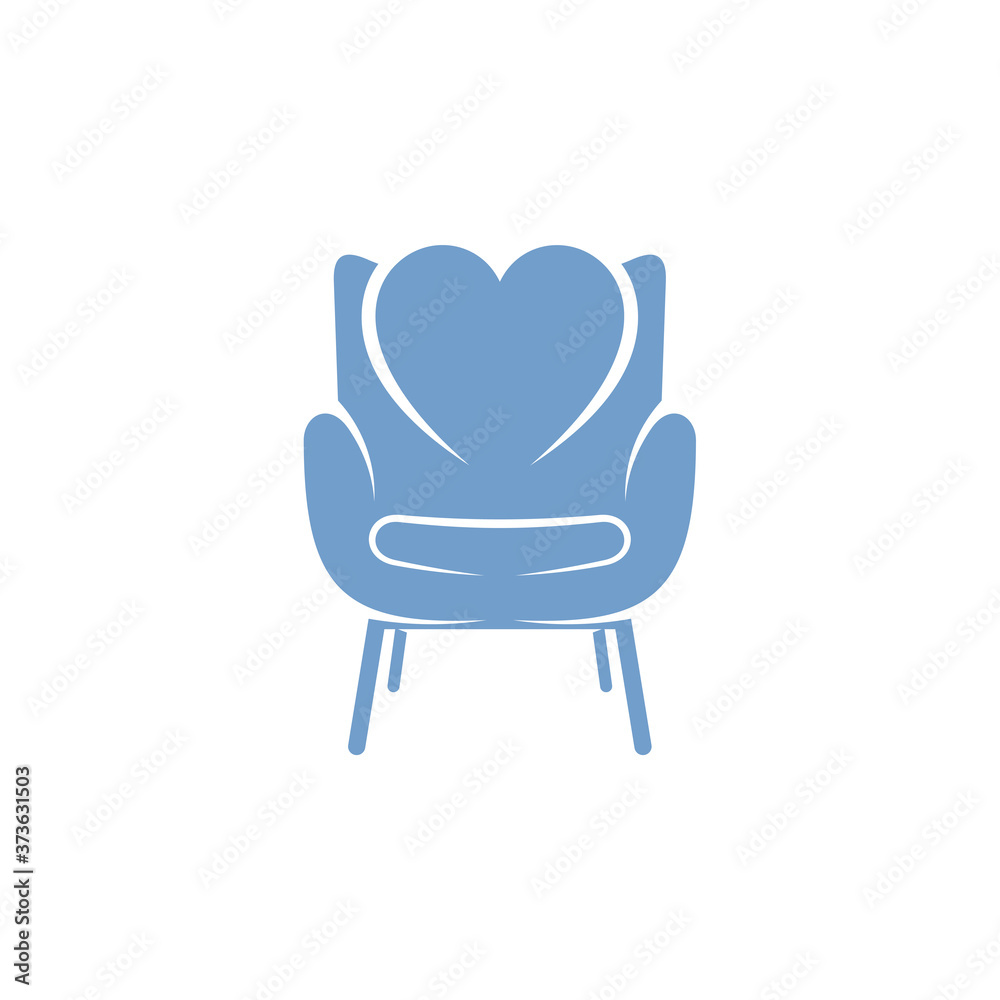 Love Furniture Logo Design Vector Template. Symbol and icon of home