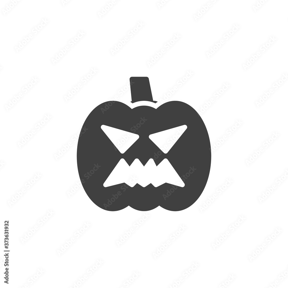 Halloween pumpkin vector icon. filled flat sign for mobile concept and web design. Spooky pumpkin face glyph icon. Symbol, logo illustration. Vector graphics