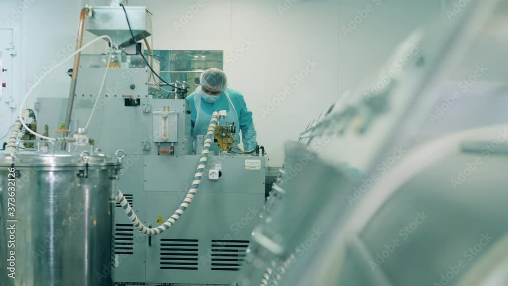Equipped unit of a pharmacology factory under control of a specialist