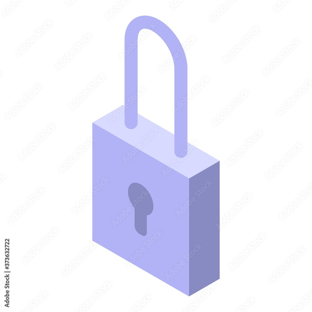 Security padlock icon. Isometric of security padlock vector icon for web design isolated on white background Security padlock icon. Isometric of security padlock vector icon for web design isolated on white background