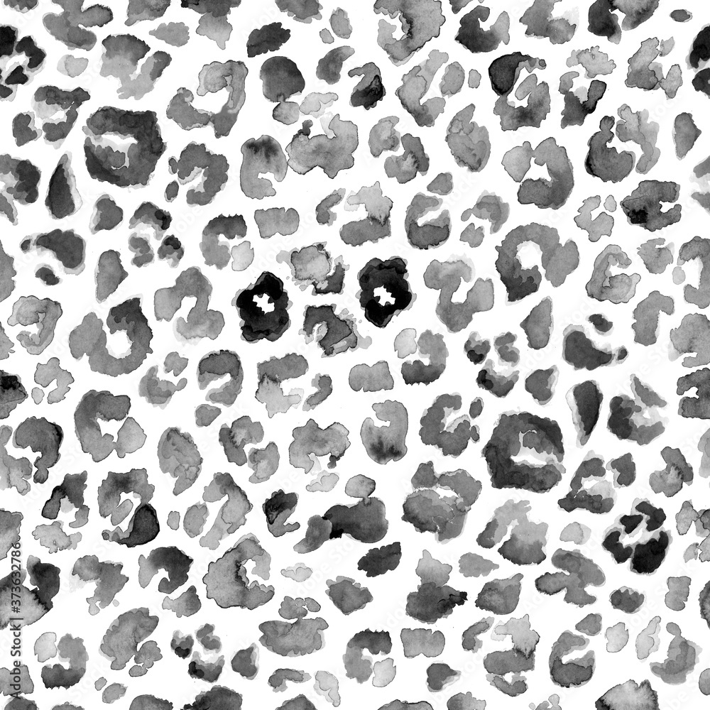 A seamless repeat pattern of a Leopard animal print. Watercolour artwork. A seamless repeat pattern of a Leopard animal print. Watercolour artwork.