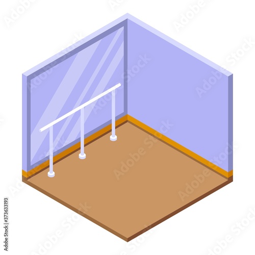 Ballet training room icon. Isometric of ballet training room vector icon for web design isolated on white background