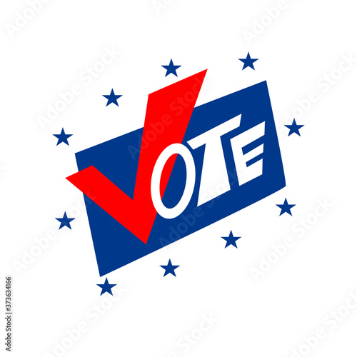 vote word vector design. election symbol.