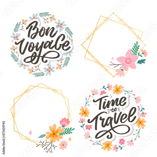 Calligraphic Writing lettering Time to Travel vector illustration