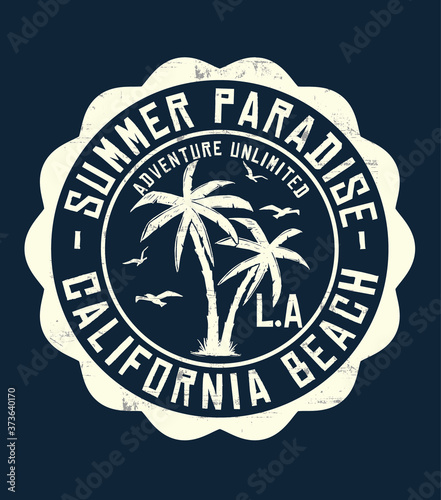 Summer theme vector graphics for t-shirt prints posters and other uses.