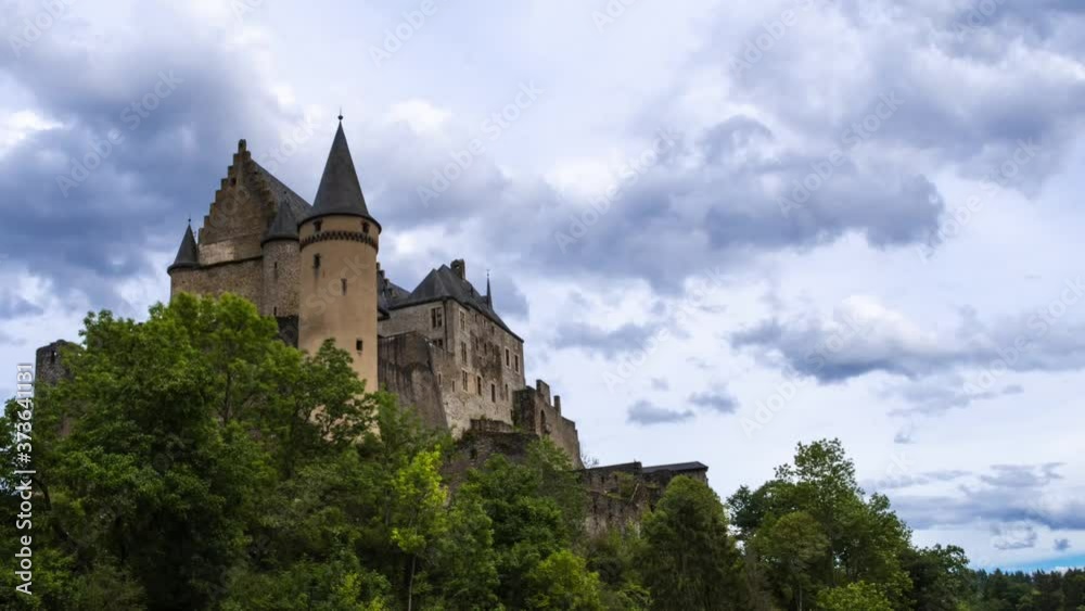Luxembourg famous Vianden Castle timelapse Luxembourg famous Vianden Castle timelapse