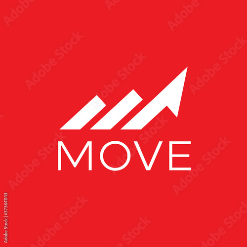 simple and clean logo design with initial M forming moving or arrow. vector icon illustration inspiration