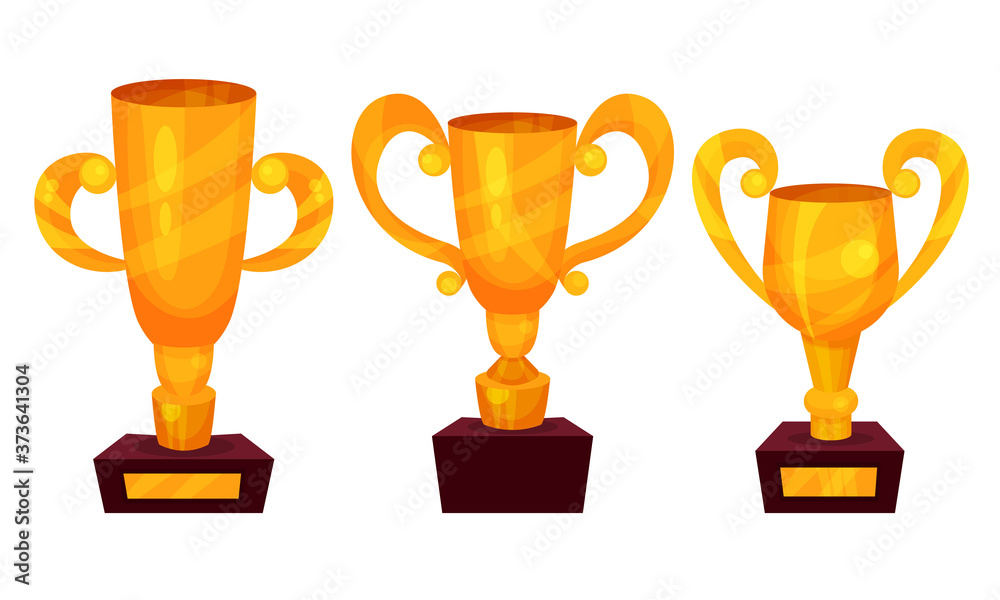 Golden Awards and Trophy of Different Shapes Vector Set Golden Awards and Trophy of Different Shapes Vector Set