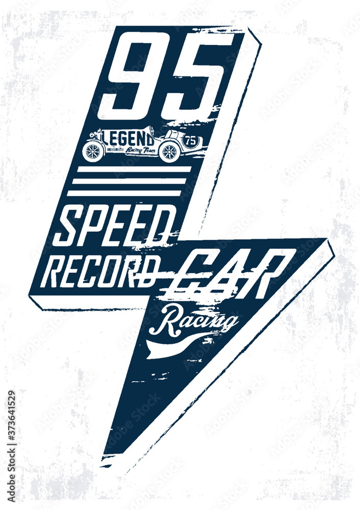 Vector vintage sport racing car, T-shirt Graphics, Vintage typography ...