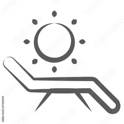 
Deck chair vector, sun tanning furniture design 
