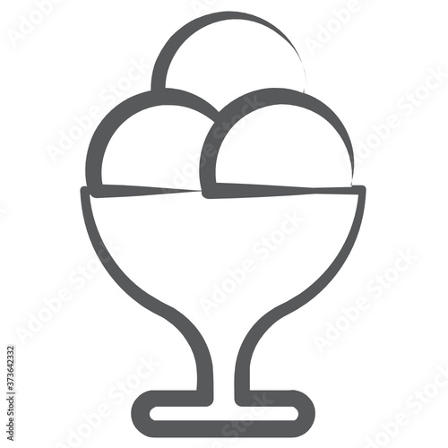 
A frozen food item icon, ice cream cup vector 

