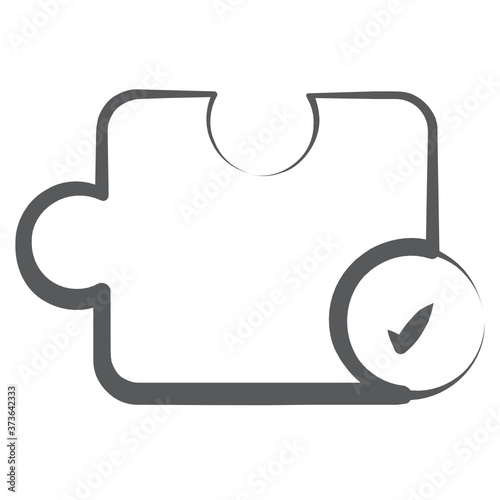 
Concept of problem solving icon in line style, jigsaw, puzzle piece 
