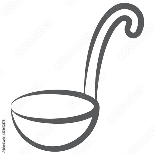 
Line design of soup spoon, ladle icon
